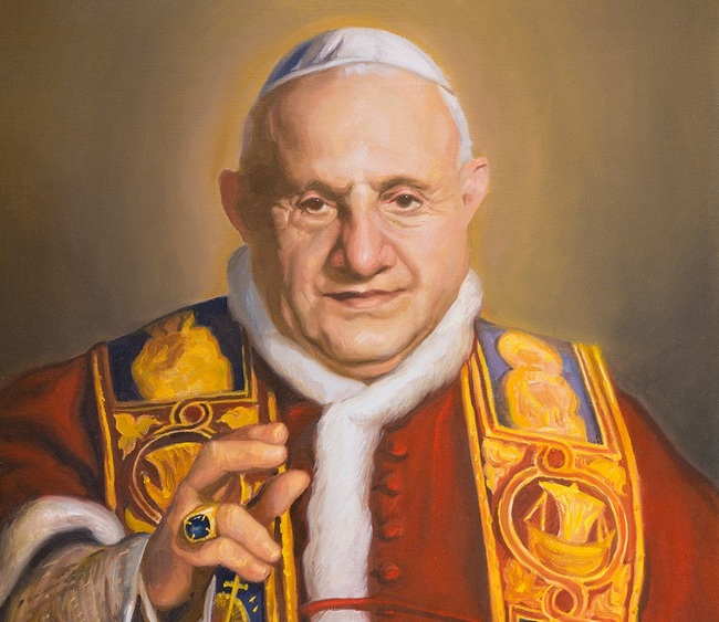 Johannes XXIII. – Porträt des österreichischen Künstlers Clemens Fuchs in der Wiener Karlskirche.